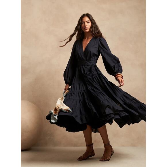 Banana Republic Dresses & Skirts - Banana Republic Wrap Midi Dress Soft 100% Cotton Sz 6